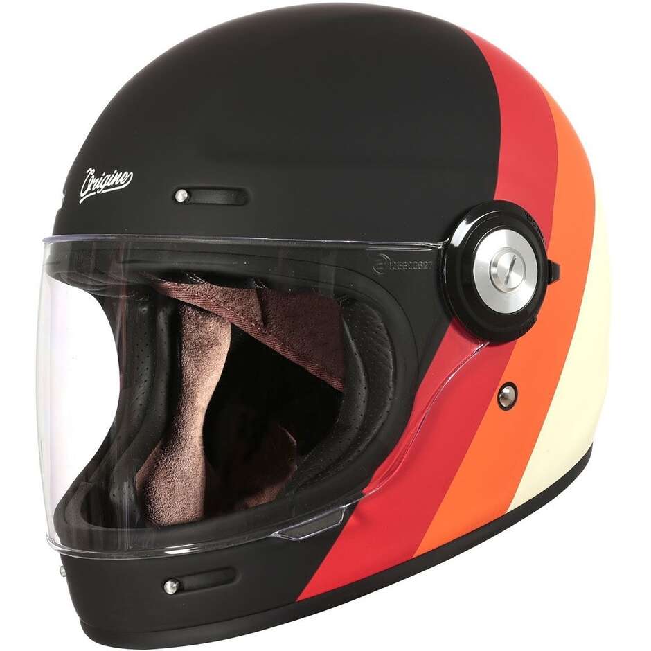 Casco Moto Integrale Origine VEGA Primitive Arancio Rosso Nero Opaco