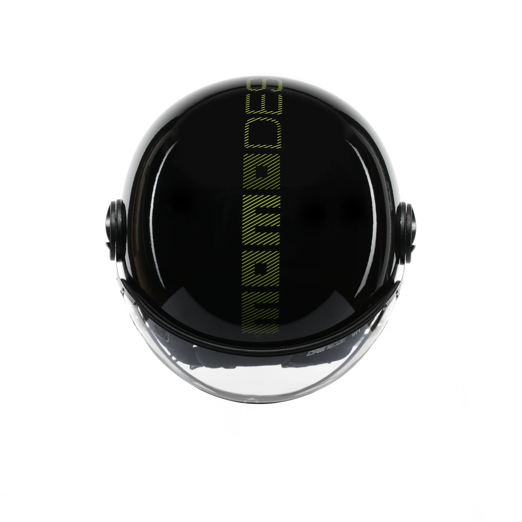 Casco moto jet FGTR CLASSIC Stripes E2206 Nero lucido / giallo fluo
